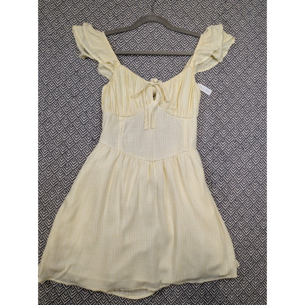 NWT Hollister Yellow Gingham Mini Dress Built In Shorts (Skort Dress)M